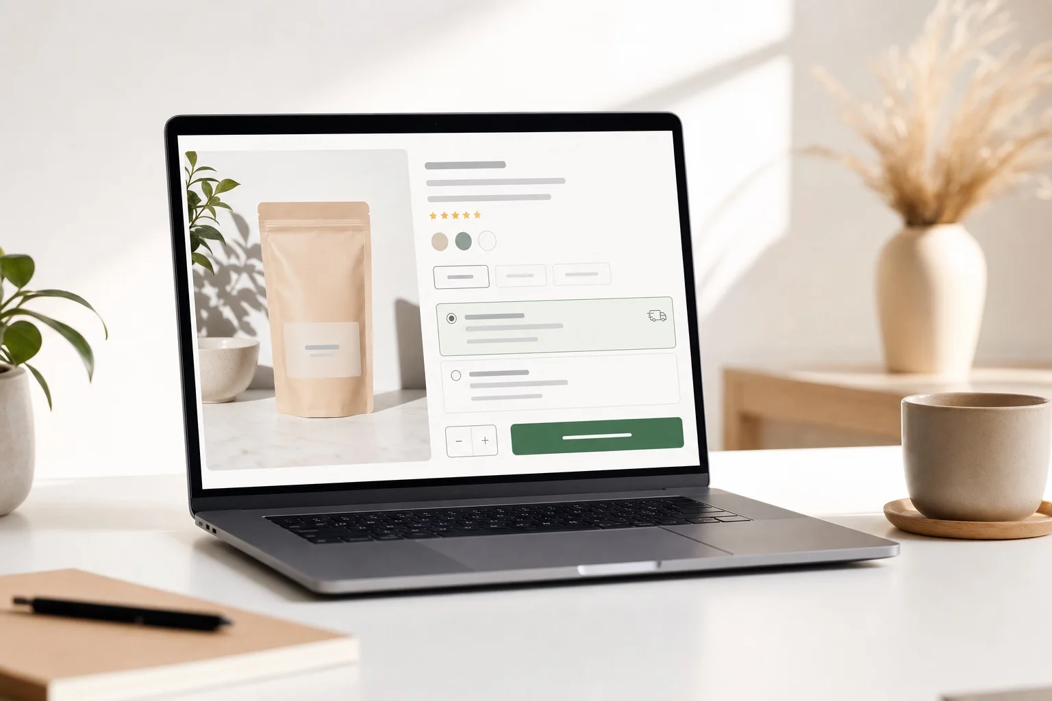 Shopify ecommerce product page displaying subscription bundle options with subscribe and save callout